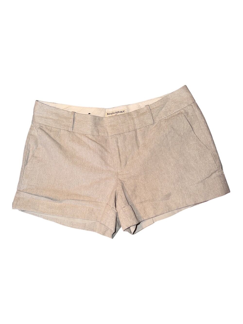 Banana Republic Women’s Size 8 Ryan Fit Metallic Tan Shorts